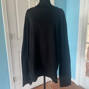 Velvetmen Black Raw Collar/Hem Red Reverse Stitching Sweatshirt XL